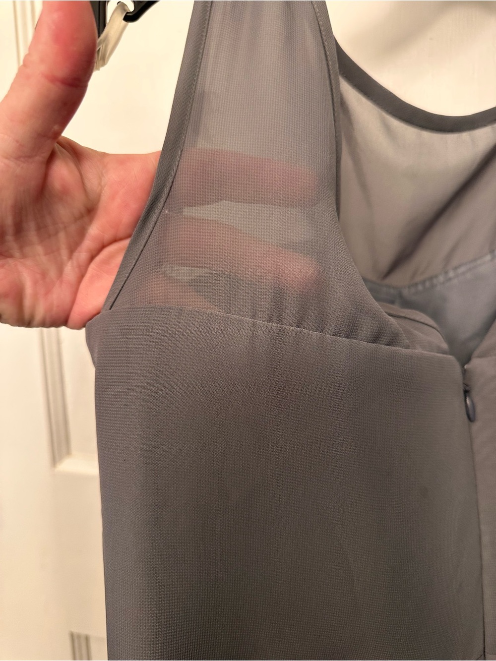 ⭐️ JJs House Small Gray Pleated Chiffon Midi Dress with Defined Waist - Picture 10 of 11